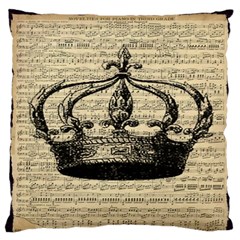 Vintage Music Sheet Crown Song Standard Flano Cushion Case (two Sides) by Nexatart