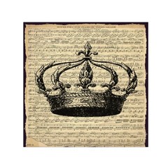 Vintage Music Sheet Crown Song Small Satin Scarf (square) by Nexatart