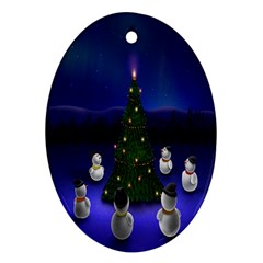 Waiting For The Xmas Christmas Ornament (oval) by Nexatart