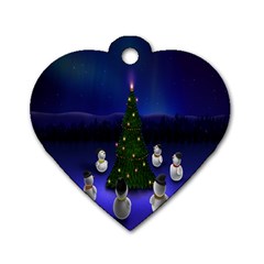 Waiting For The Xmas Christmas Dog Tag Heart (one Side) by Nexatart