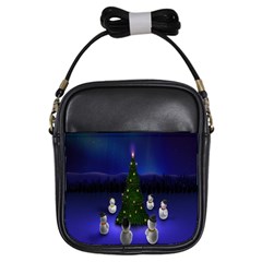 Waiting For The Xmas Christmas Girls Sling Bags by Nexatart