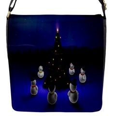 Waiting For The Xmas Christmas Flap Messenger Bag (s) by Nexatart