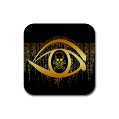 Virus Computer Encryption Trojan Rubber Square Coaster (4 Pack)  by Nexatart