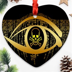 Virus Computer Encryption Trojan Heart Ornament (two Sides) by Nexatart