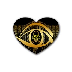 Virus Computer Encryption Trojan Heart Coaster (4 Pack)  by Nexatart