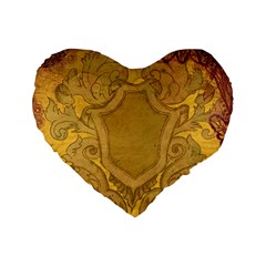 Vintage Scrapbook Old Ancient Standard 16  Premium Flano Heart Shape Cushions by Nexatart