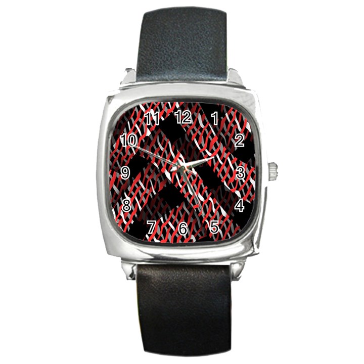 Weave And Knit Pattern Seamless Square Metal Watch