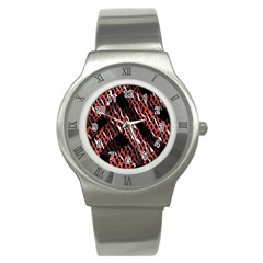 Weave And Knit Pattern Seamless Stainless Steel Watch by Nexatart