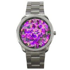 Watercolour Paint Dripping Ink Sport Metal Watch by Nexatart