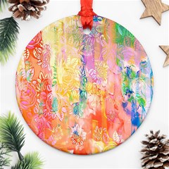 Watercolour Watercolor Paint Ink Ornament (round) by Nexatart