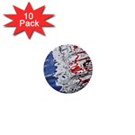 Water Reflection Abstract Blue 1  Mini Buttons (10 pack)  Front