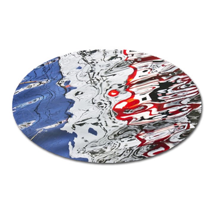 Water Reflection Abstract Blue Oval Magnet