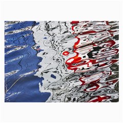 Water Reflection Abstract Blue Large Glasses Cloth (2-side) by Nexatart