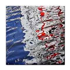 Water Reflection Abstract Blue Face Towel by Nexatart