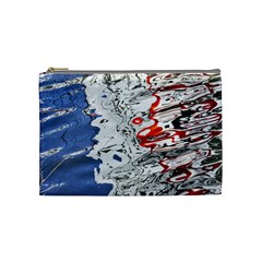 Water Reflection Abstract Blue Cosmetic Bag (medium)  by Nexatart