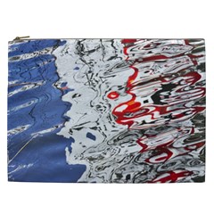 Water Reflection Abstract Blue Cosmetic Bag (xxl)  by Nexatart