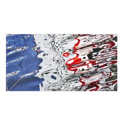 Water Reflection Abstract Blue Satin Shawl by Nexatart