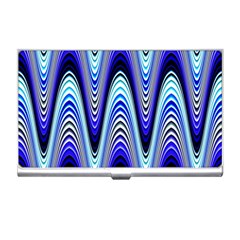 Waves Wavy Blue Pale Cobalt Navy Business Card Holders by Nexatart