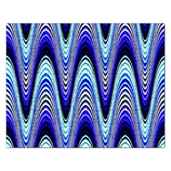 Waves Wavy Blue Pale Cobalt Navy Rectangular Jigsaw Puzzl by Nexatart