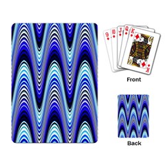 Waves Wavy Blue Pale Cobalt Navy Playing Card by Nexatart