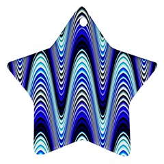 Waves Wavy Blue Pale Cobalt Navy Star Ornament (two Sides) by Nexatart