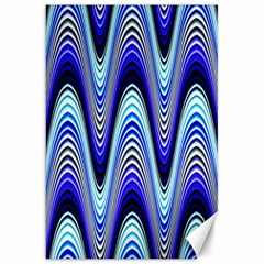 Waves Wavy Blue Pale Cobalt Navy Canvas 20  X 30   by Nexatart