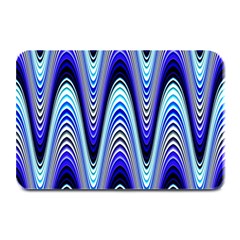 Waves Wavy Blue Pale Cobalt Navy Plate Mats by Nexatart