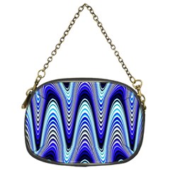 Waves Wavy Blue Pale Cobalt Navy Chain Purses (one Side)  by Nexatart