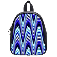 Waves Wavy Blue Pale Cobalt Navy School Bags (small)  by Nexatart