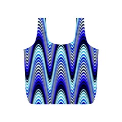 Waves Wavy Blue Pale Cobalt Navy Full Print Recycle Bags (s)  by Nexatart