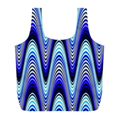 Waves Wavy Blue Pale Cobalt Navy Full Print Recycle Bags (l)  by Nexatart