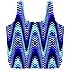 Waves Wavy Blue Pale Cobalt Navy Full Print Recycle Bags (l)  by Nexatart