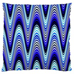 Waves Wavy Blue Pale Cobalt Navy Standard Flano Cushion Case (two Sides) by Nexatart