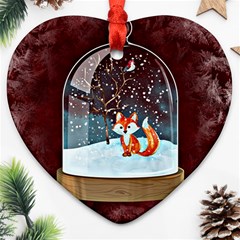 Winter Snow Ball Snow Cold Fun Ornament (heart) by Nexatart