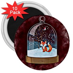 Winter Snow Ball Snow Cold Fun 3  Magnets (10 Pack)  by Nexatart