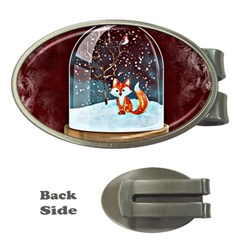 Winter Snow Ball Snow Cold Fun Money Clips (oval)  by Nexatart