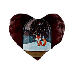 Winter Snow Ball Snow Cold Fun Standard 16  Premium Heart Shape Cushions by Nexatart