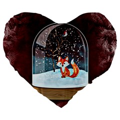 Winter Snow Ball Snow Cold Fun Large 19  Premium Heart Shape Cushions by Nexatart