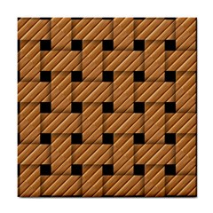 Wood Texture Weave Pattern Tile Coasters