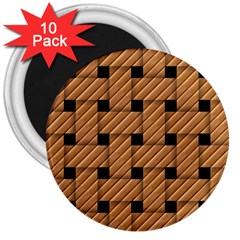 Wood Texture Weave Pattern 3  Magnets (10 pack) 