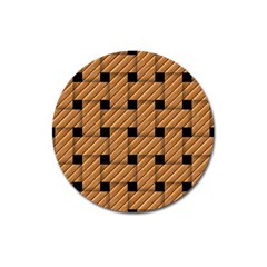 Wood Texture Weave Pattern Magnet 3  (round) by Nexatart