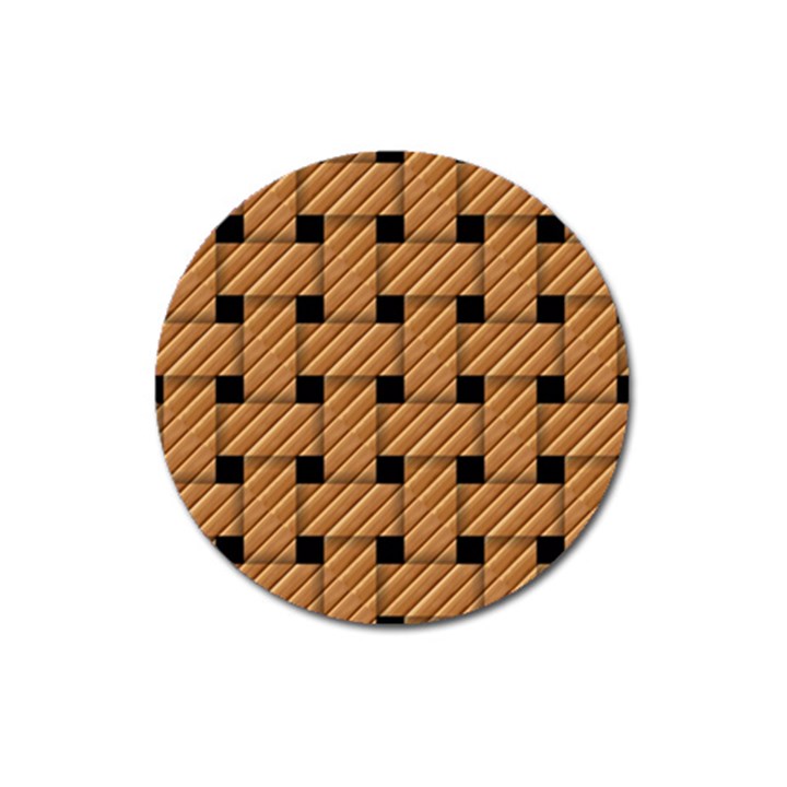 Wood Texture Weave Pattern Magnet 3  (Round)