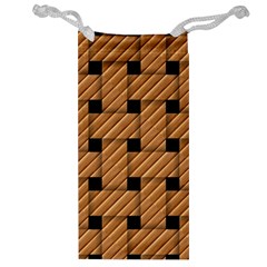 Wood Texture Weave Pattern Jewelry Bag