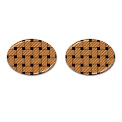 Wood Texture Weave Pattern Cufflinks (Oval)