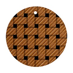 Wood Texture Weave Pattern Round Ornament (Two Sides)