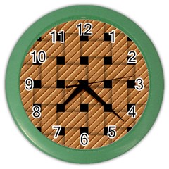 Wood Texture Weave Pattern Color Wall Clocks