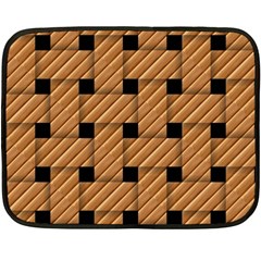 Wood Texture Weave Pattern Double Sided Fleece Blanket (Mini) 