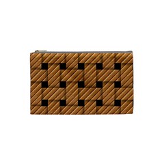 Wood Texture Weave Pattern Cosmetic Bag (Small) 