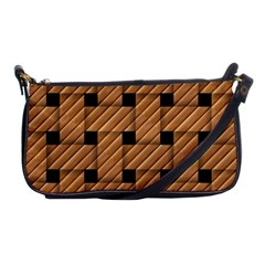 Wood Texture Weave Pattern Shoulder Clutch Bags