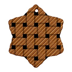 Wood Texture Weave Pattern Ornament (Snowflake)